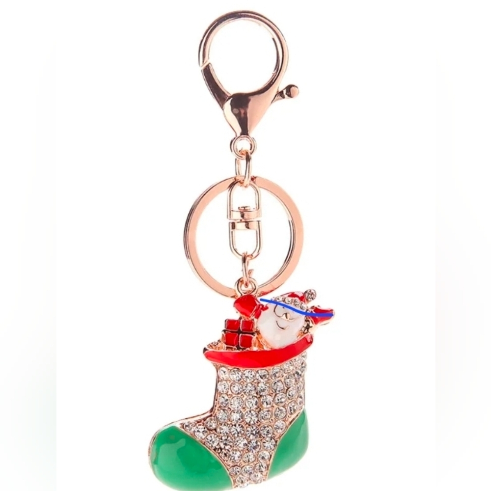 Purse/Key Chain Charm, Christmas Stocking With Packages~NEW